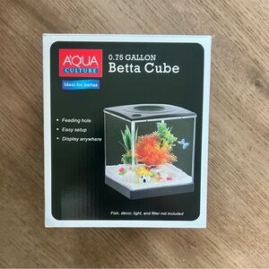 Black Betta Cube Aquarium Kit 0.75 Gallon